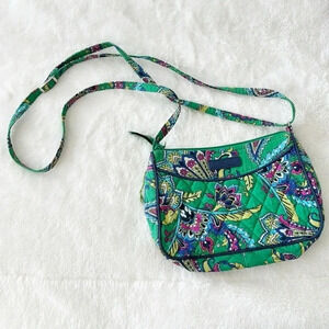 Vera Bradley green Emerald Paisley floral quilted Crossbody Bag purse